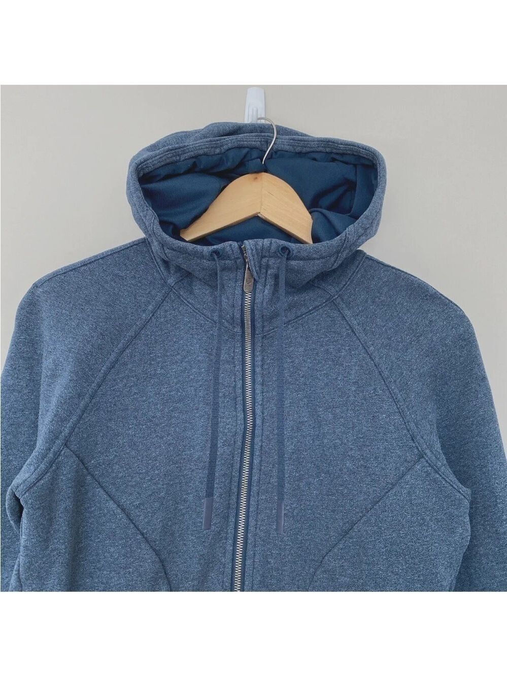 Lululemon Huddle & Hustle Hoodie Heathered Blue Sz 6 Full Zip Sweatshirt - Picture 5 of 12
